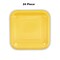 24 Count Yellow Square Paper Dessert Plates Bright Disposable Plates for Party and Event Use 7"